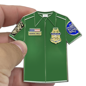 CBP Border Patrol Agent BPA Uniform Shirt Thin Green Line Flag Challenge Coin BL9-014 - www.ChallengeCoinCreations.com