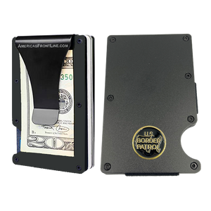 Border Patrol CBP BPA Patrol Agent Money Clip RFID Blocking Front Pocket Premium Walllet Alumunum Slim Credit/Business Card Holder EL3-011 - www.ChallengeCoinCreations.com