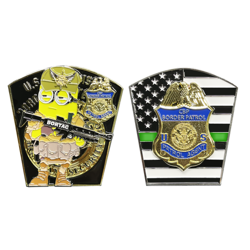 Border Patrol Agent Bortac Operator CBP BPA Thin Green Line Challenge Coin BL14-007 - www.ChallengeCoinCreations.com