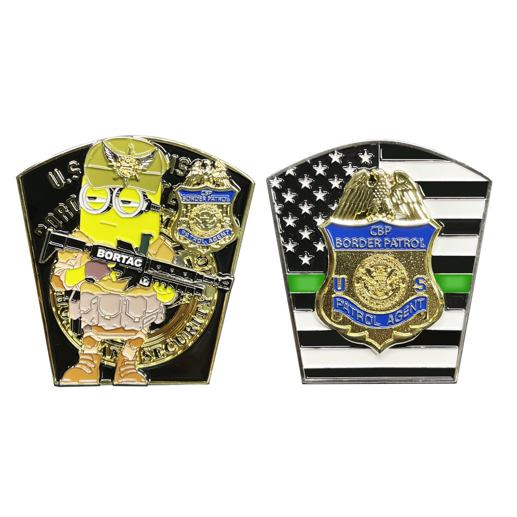 Border Patrol Agent Bortac Operator CBP BPA Thin Green Line Challenge Coin BL14-007 - www.ChallengeCoinCreations.com