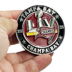 Tompa Bay lfg Champa Bay LIV Champs Brady GOAT challenge coin fhp Tampa Police CBP hsi Paramedic Tampa Fire Department BL7-005 - www.ChallengeCoinCreations.com