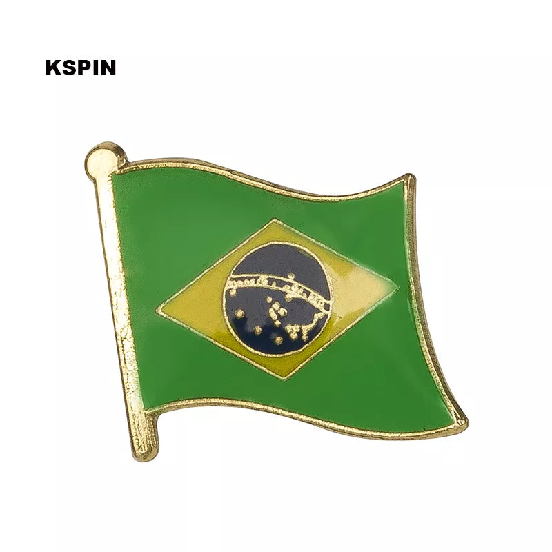 Brazil Brasil Brasilia Waving Flag Lapel Pin FREE USA SHIPPING SHIPS FREE FROM THE USA ZQ-74B