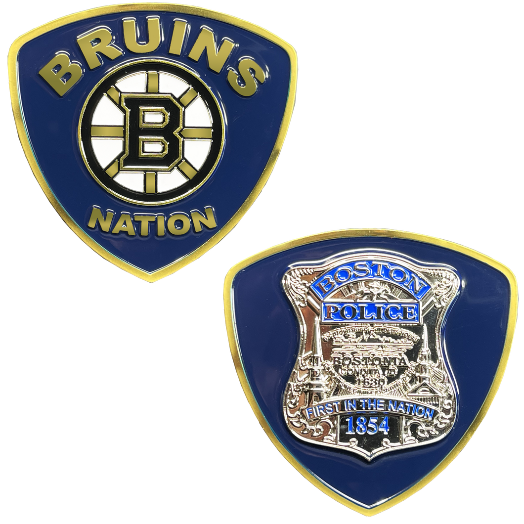 Boston Bruins Boston Police Officer Bruins Nation Challenge Coin BL6-017 - www.ChallengeCoinCreations.com