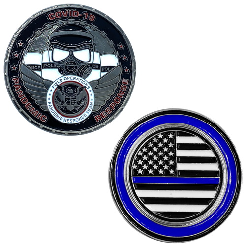 CBP Field Operations Pandemic Response Team Thin Blue Line Police Challenge Coin BB-021 - www.ChallengeCoinCreations.com