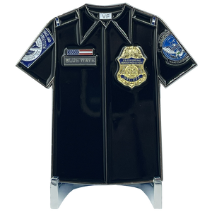 CBP Officer Uniform Shirt Challenge Coin Thin Blue Line Field Ops OFO Field Operations CBPO BL4-009 - www.ChallengeCoinCreations.com