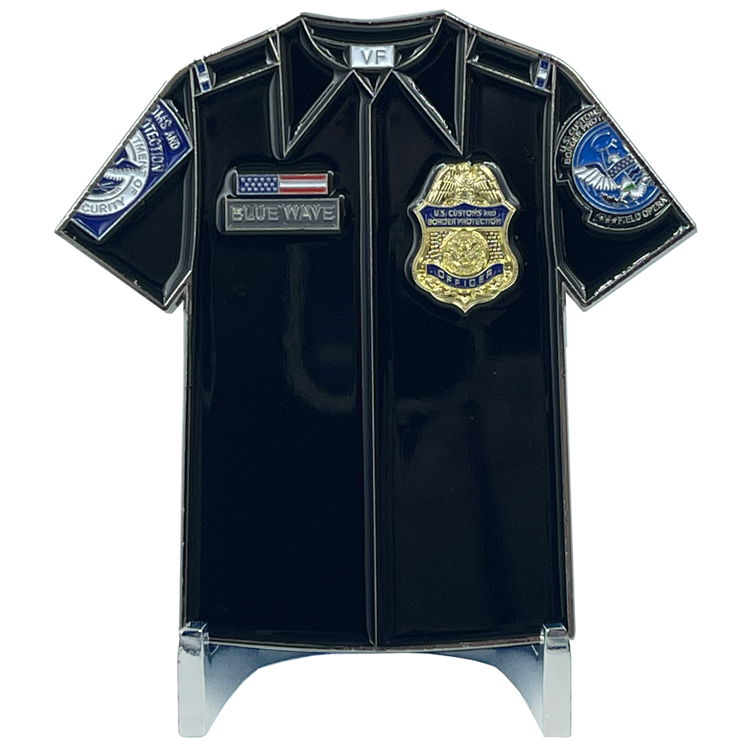 CBP Officer Uniform Shirt Challenge Coin Thin Blue Line Field Ops OFO Field Operations CBPO BL4-009 - www.ChallengeCoinCreations.com