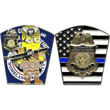 Load image into Gallery viewer, CBP Officer SRT Operator CBPO Field Operations Thin Blue Line Challenge Coin BL17-007 - www.ChallengeCoinCreations.com