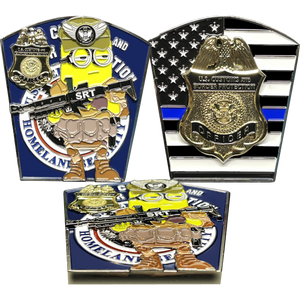 CBP Officer SRT Operator CBPO Field Operations Thin Blue Line Challenge Coin BL17-007 - www.ChallengeCoinCreations.com