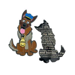 Police K9 Prayer Challenge Coin for Canine Officer police LL-002 - www.ChallengeCoinCreations.com