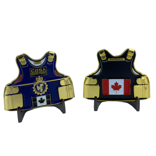 CBSA Canada LEO Thin Blue Line Police Body Armor Canada Border Services Agency Challenge Coins DD-002 - www.ChallengeCoinCreations.com