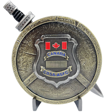 Load image into Gallery viewer, CBSA ASFC Canada Border Services Agency Shield with removable Sword Challenge Coin Set Canadian Customs BL9-004 - www.ChallengeCoinCreations.com