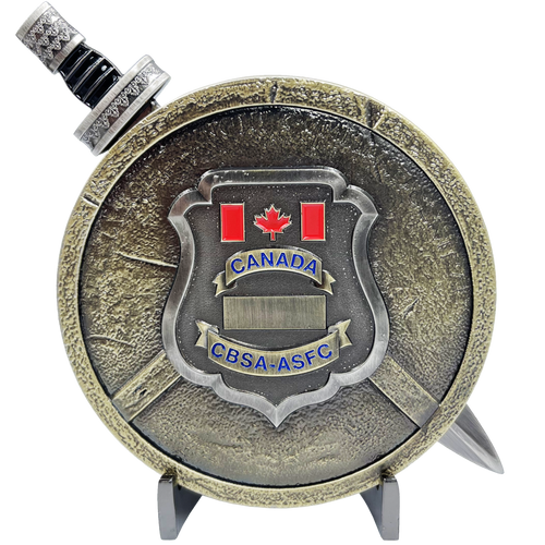 CBSA ASFC Canada Border Services Agency Shield with removable Sword Challenge Coin Set Canadian Customs BL9-004 - www.ChallengeCoinCreations.com