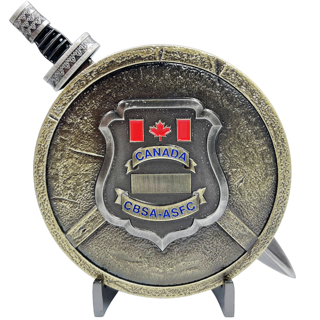 CBSA ASFC Canada Border Services Agency Shield with removable Sword Challenge Coin Set Canadian Customs BL9-004 - www.ChallengeCoinCreations.com