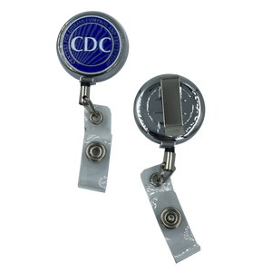CDC Metal Id Reel retractable Id Card Holder CL-008 ID-023 - www.ChallengeCoinCreations.com