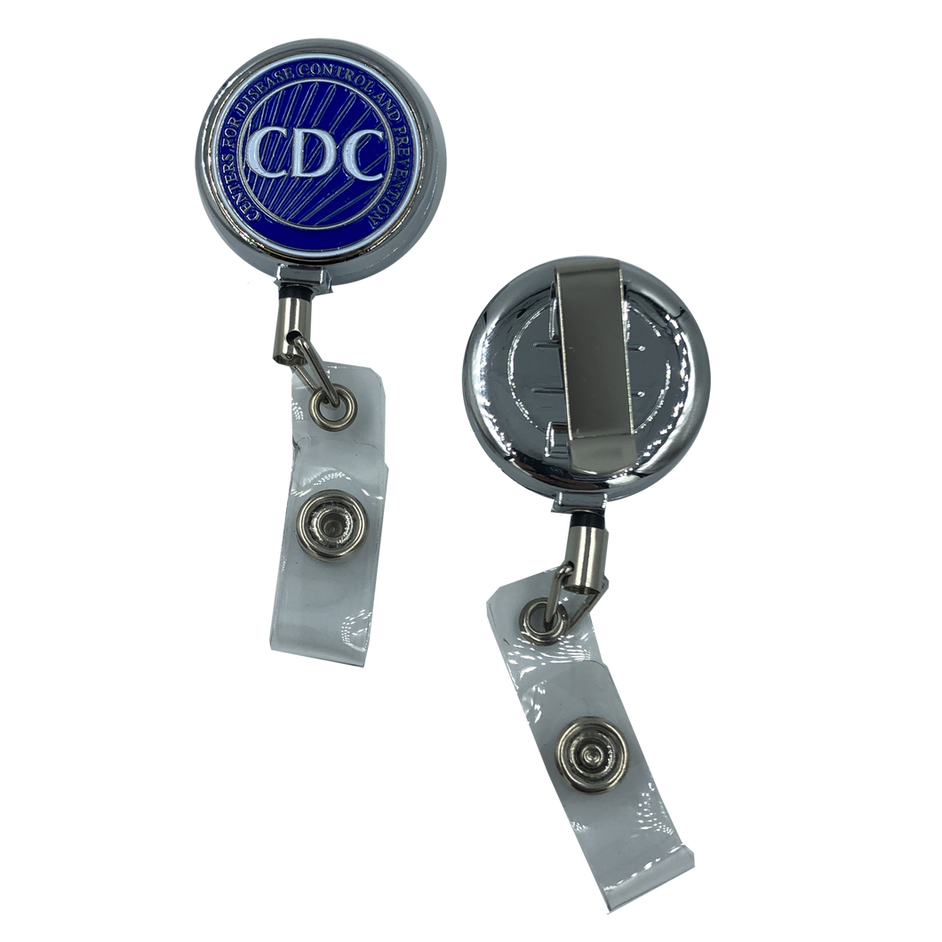 CDC Metal Id Reel retractable Id Card Holder CL-008 ID-023 - www.ChallengeCoinCreations.com