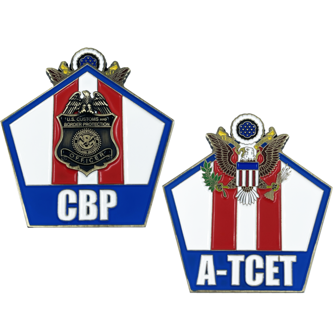 CBP Officer A-TCET Anti Terrorism Contraband Enforcement Team Airport Seaport BL15-018 - www.ChallengeCoinCreations.com