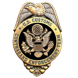 Legacy U.S. Customs CET Contraband Enforcement Team Pin with dual pin posts Inspector Special Agent Treasury Department pre CBP I-013 P-191