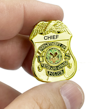 Load image into Gallery viewer, VA Veterans Affairs Police CHIEF Administration officer shield lapel pin BL7-015 - www.ChallengeCoinCreations.com