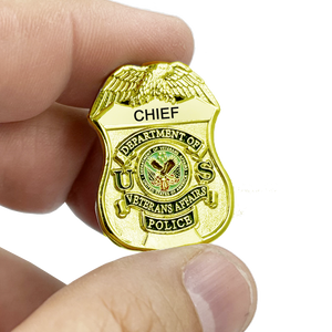 VA Veterans Affairs Police CHIEF Administration officer shield lapel pin BL7-015 - www.ChallengeCoinCreations.com