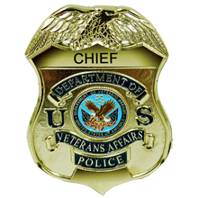 Load image into Gallery viewer, VA Veterans Affairs Police CHIEF Administration officer shield lapel pin BL7-015 - www.ChallengeCoinCreations.com