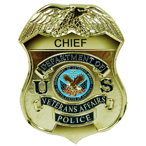 VA Veterans Affairs Police CHIEF Administration officer shield lapel pin BL7-015 - www.ChallengeCoinCreations.com