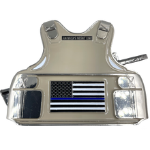 Load image into Gallery viewer, California Highway Patrol CHP M4 Body Armor 3D self standing Challenge Coin Thin Blue Line BL15-020 - www.ChallengeCoinCreations.com