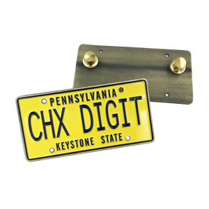 Chicks Dig it CHX DIGIT License Plate dual pin backs The Goldbergs Uncle Marvin Back to the Future GG-019 - www.ChallengeCoinCreations.com