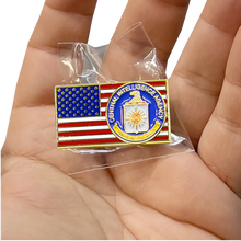 Load image into Gallery viewer, CIA Pin Central Intelligence Agency Clandestine Agent Officer American Flag Pin PBX-005-H P-194B