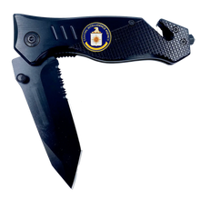 Load image into Gallery viewer, CIA Central Intelligence Agency 3-in-1 Tactical Rescue tool with Seatbelt Cutter, Steel Serrated Blade, Glass Breaker