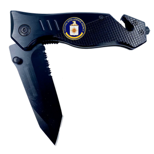 CIA Central Intelligence Agency 3-in-1 Tactical Rescue tool with Seatbelt Cutter, Steel Serrated Blade, Glass Breaker