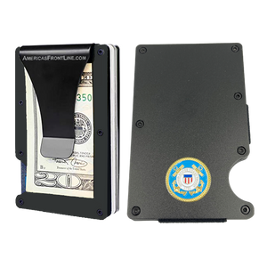 US Coast Guard USCG Coastie Money Clip RFID Blocking Front Pocket Wallet Slim Aluminum Metal Credit Business Card Holder EL3-010 - www.ChallengeCoinCreations.com