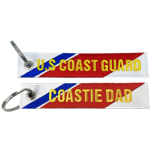 USCG embroidered Coast Guard DAD Keychain Coastie Flag Luggage Tag BL16-023 LKC-14 - www.ChallengeCoinCreations.com