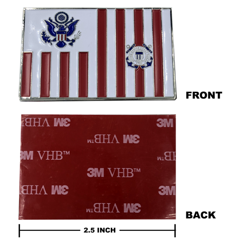 Coast Guard Vehicle or Locker Medallion with 3M back USCG Coastie Flag LL-010 - www.ChallengeCoinCreations.com