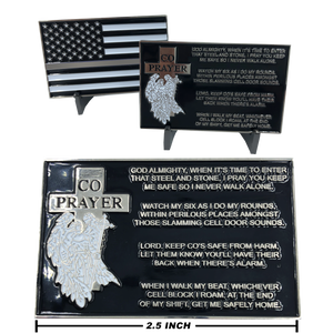 Correctional Officer Prayer with Thin Gray Line American Flag CO Corrections EL1-015 - www.ChallengeCoinCreations.com
