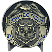 Load image into Gallery viewer, CSP Connecticut State Police Trooper Saint Michael Patron Saint Challenge Coin ST. MICHAEL BL11-007 - www.ChallengeCoinCreations.com