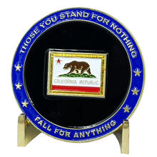 Load image into Gallery viewer, California BACKS THE BLUE Thin Blue Line Police Challenge Coin with free matching State Flag pin  Sheriff lapd chp San Diego Trooper BL3-003 - www.ChallengeCoinCreations.com