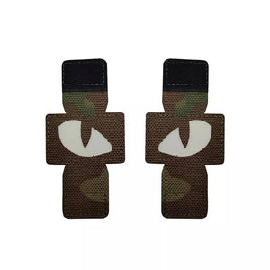 Set of Two Matching Glow in the Dark Cats Eyes Firefighter Ranger Patches Army Marines Morale Hook and Loop M00094-1/2/3/4  P-85/86/87/88