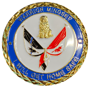 CL-OO WARRIOR MINDSET Canada Thin Blue Line Canadian Sheep Dog Challenge Coin Royal Mounted - www.ChallengeCoinCreations.com
