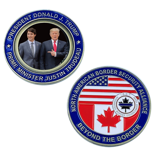 President Donald J. Trump CBP and Canada Prime Minister Justin Trudeau CBSA Challenge Coin CL-007 - www.ChallengeCoinCreations.com