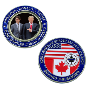 President Donald J. Trump CBP and Canada Prime Minister Justin Trudeau CBSA Challenge Coin CL-007 - www.ChallengeCoinCreations.com