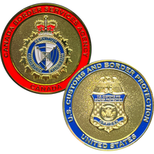 Load image into Gallery viewer, CBP and Canadian Border Services Agency CBSA US Canada Joint Operations Challenge Coin BL17-020