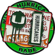 Load image into Gallery viewer, Florida Orange Bowl UM Canes Miami 305 Graffiti Street Art Challenge Coin Football Basketball Baseball DL13-006