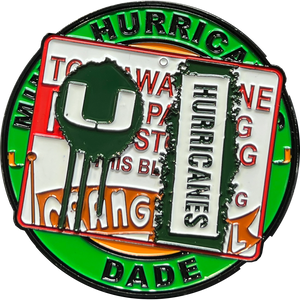 Florida Orange Bowl UM Canes Miami 305 Graffiti Street Art Challenge Coin Football Basketball Baseball DL13-006