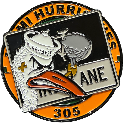 Florida Orange Bowl UM Canes Miami 305 Graffiti Street Art Challenge Coin Football Basketball Baseball DL13-006
