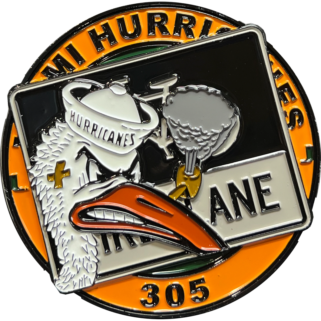 Florida Orange Bowl UM Canes Miami 305 Graffiti Street Art Challenge Coin Football Basketball Baseball DL13-006
