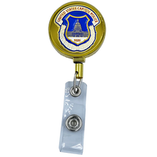 Load image into Gallery viewer, US Capitol Police Metal ID Reel retractable Card Holder EL12-016 ID-024A