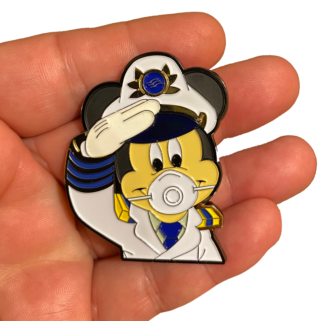 Mouse Mask Pin inspired by Mickey Cruise Line Captain EE-011 - www.ChallengeCoinCreations.com