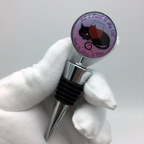 Collectible Cat Kitty Wine Lovers Wine Stopper Vino - www.ChallengeCoinCreations.com