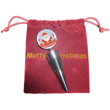 Load image into Gallery viewer, Merry Christmas Santa Claus Wine Bottle Stopper Bottle gift present ornament - www.ChallengeCoinCreations.com