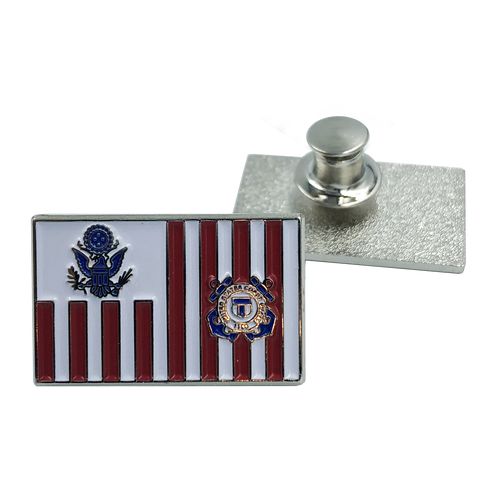 Coast Guard Lapel Pin Coastie USCG Flag ensign M-14 - www.ChallengeCoinCreations.com